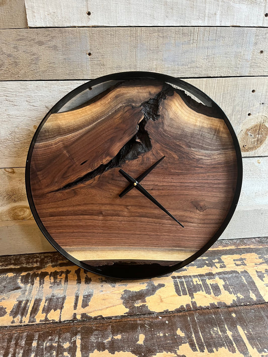 Live Edge Wood Clock (18")