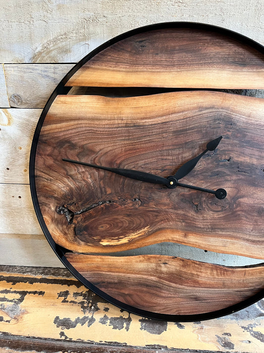 Live Edge Wood Clock (24")