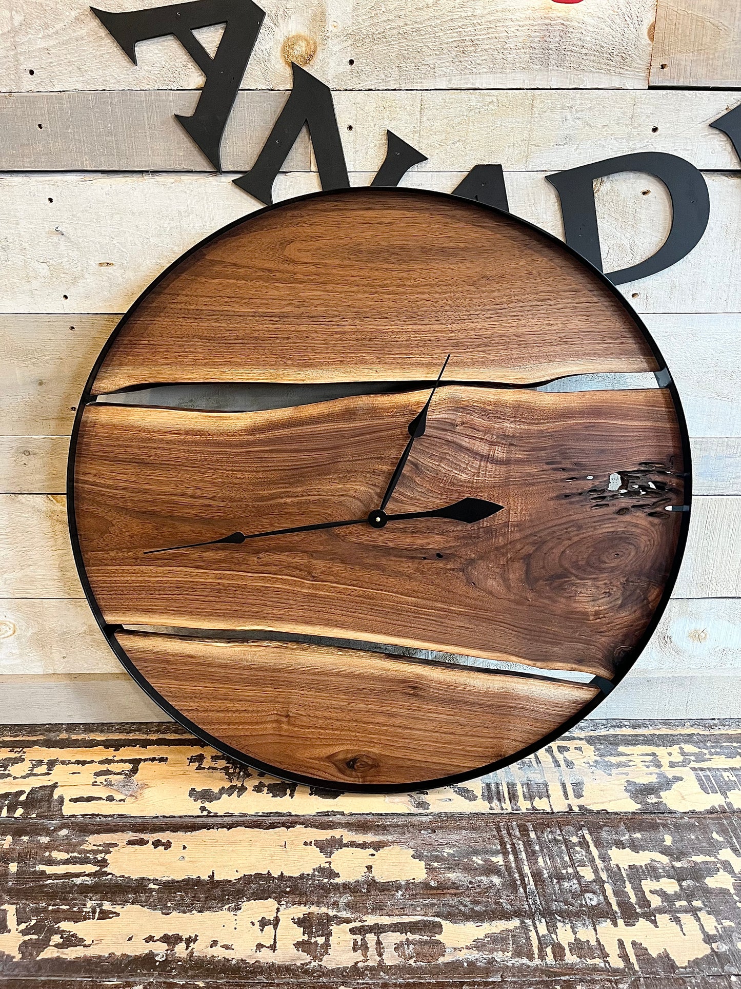 Live Edge Wood Clock (36")