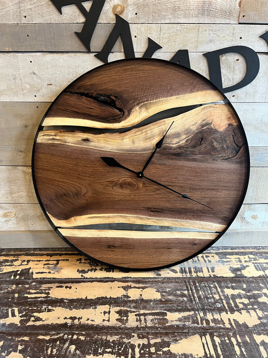 Live Edge Wood Clock (36")