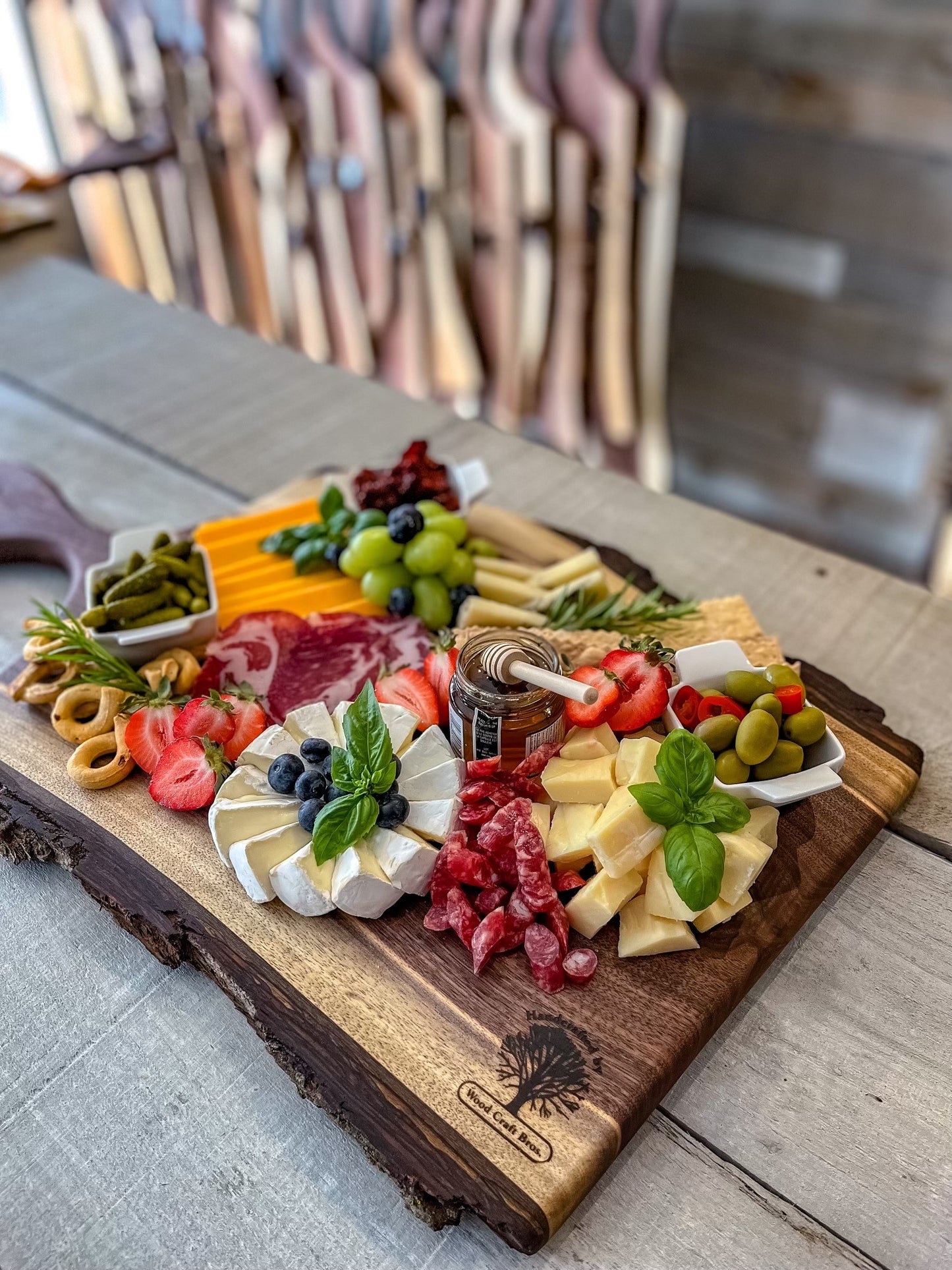 Live Edge Medium Wooden Serving Board (WBM714) | Woodcraft Bros