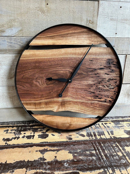 Woodcraft Clocks | Live Edge Woodcraft Clock (24") | Woodcraft Bros